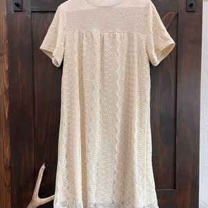 Cream Lace Midi Dress
